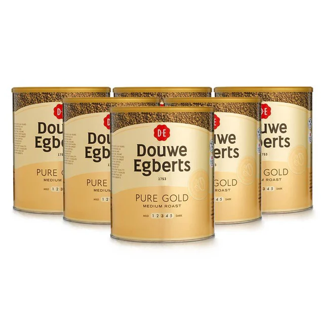 Douwe Egberts Pure Gold Instant Coffee Tins 6x750g