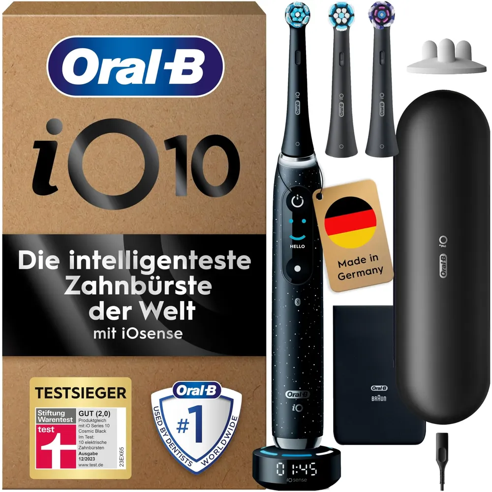 Oral-B iO Series 10 Plus Edition cosmic black + travel case + 3 replacement brush heads
