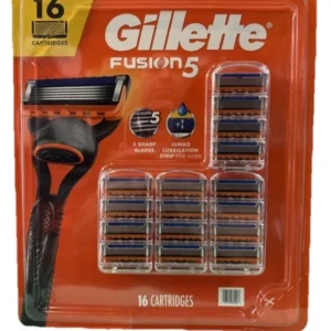 16 Gillette Fusion 5 Mens 5Blade Razor Refill Cartridges Fits All Fusion5 Handle
